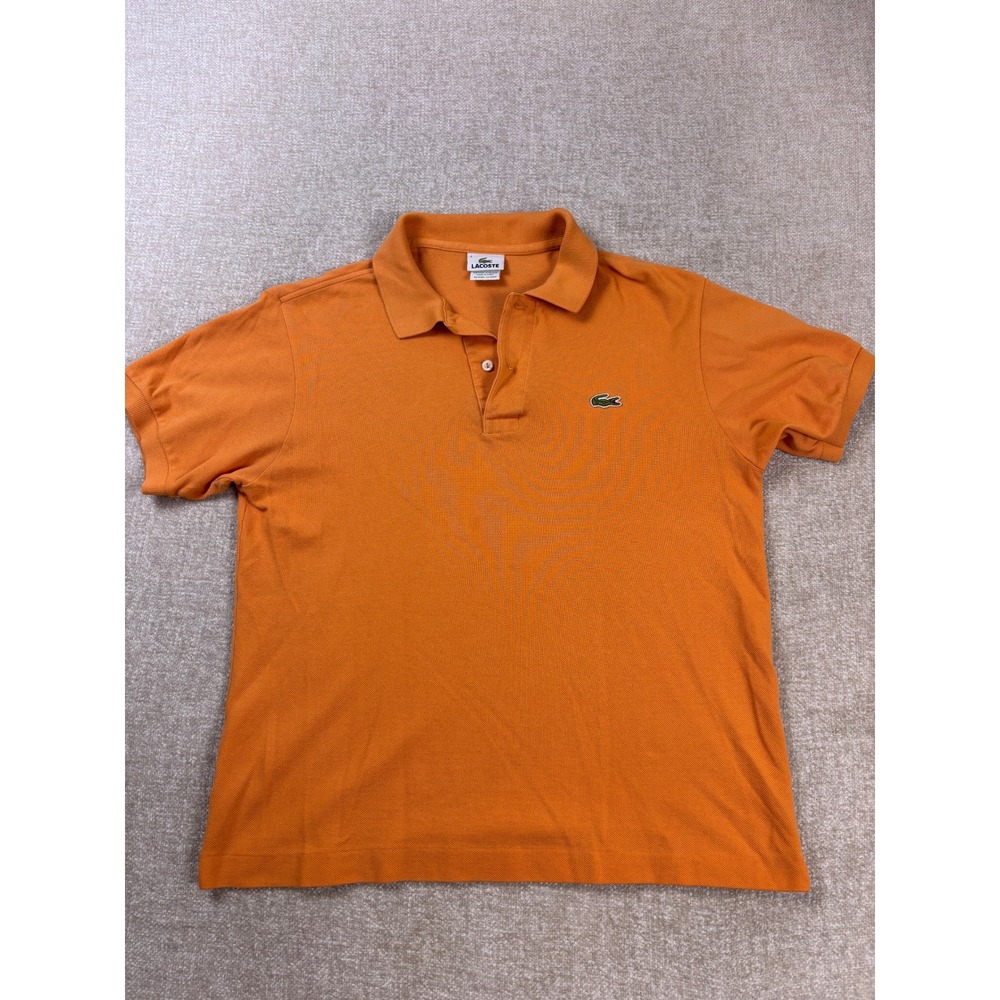 Lacoste Mens Orange Cotton Pique Short Sleeve Polo Shirt Size 4 5191L